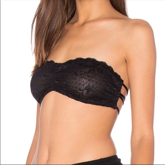 Free People Bandeau Bralette Black Strappy… - Picture 1 of 5